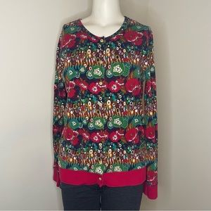 Oilily floral jersey jacket with snaps
